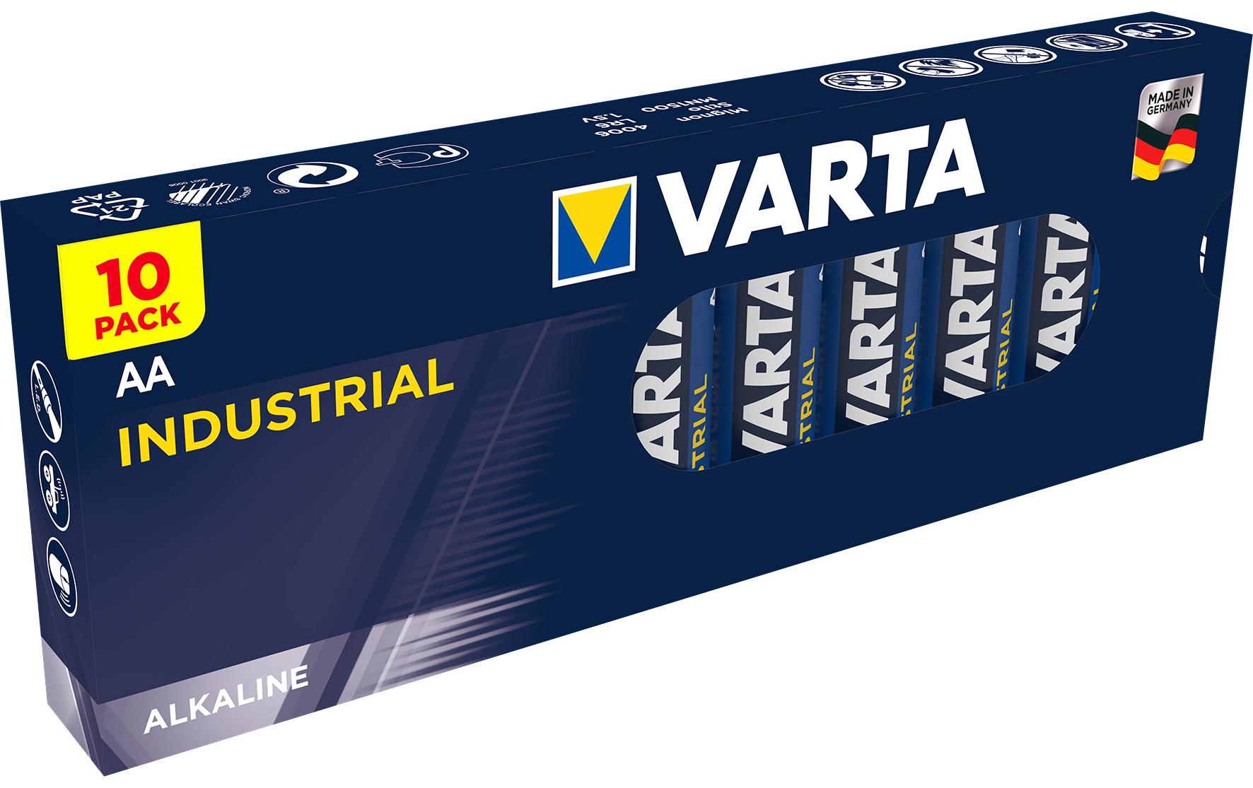 516246 - Mediatech VARTA Industrial Batterie AA, 1.5V, 10Stk Varta AA 10er Pack