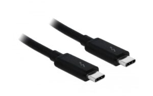 525047 - Mediatech Delock USB3.1 Kabel Typ-C, Thunderbolt3 1m, 20Gbps, schwarz, bis 100Watt Strom kaufen Schweiz | Mediatech.ch