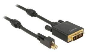 Delock, Kabel Mini-DisplayPort - DVI-D, 2 m Schwarz, Mini-DP mit Schraube