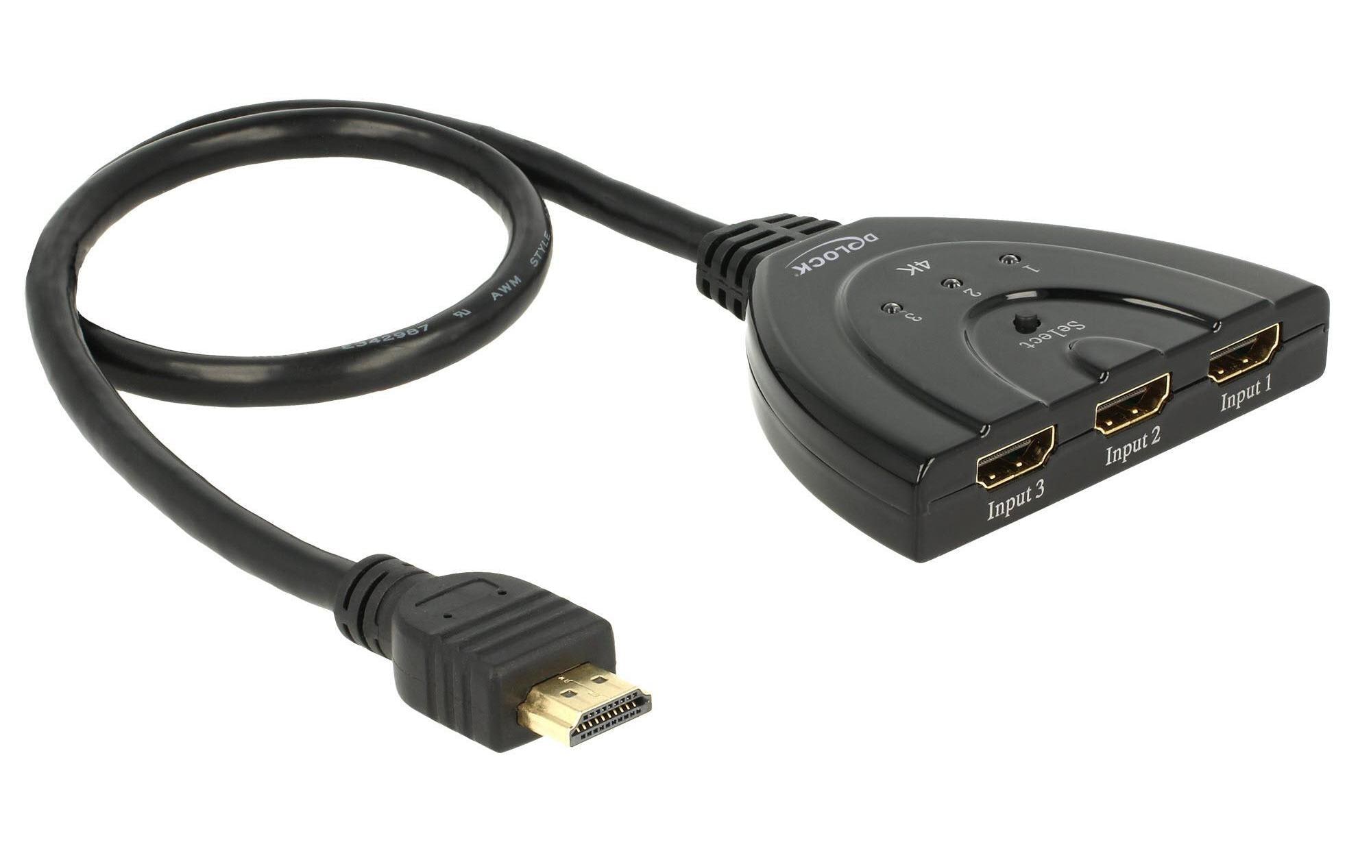 557694 - Mediatech Delock 4K UHD HDMI Switch 3 In > 1 Out