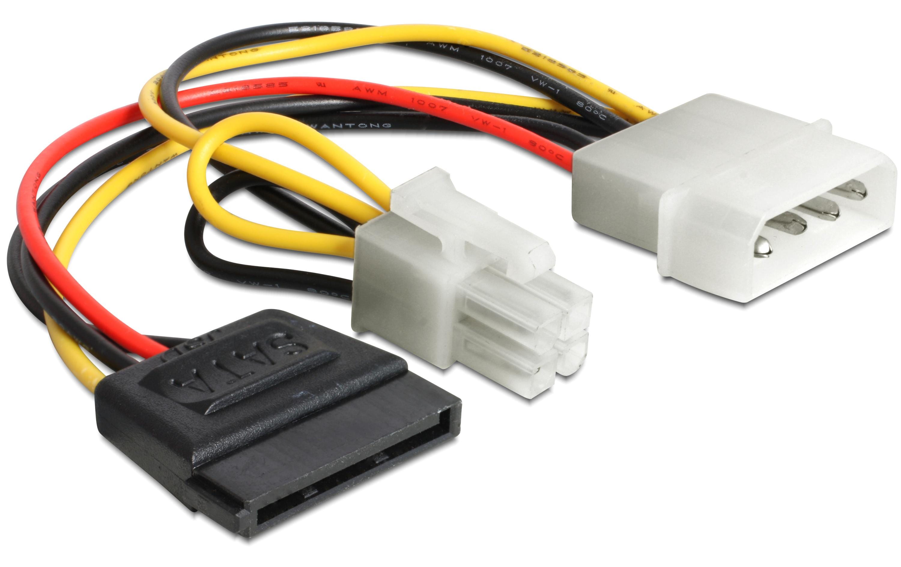 558143 - Mediatech P4 4Pin Stecker & SATA Adapter für Molex 4Pin Stromanschluss