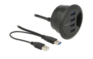 Delock Tisch-Hub 4 Port USB 3.0 4x USB 3.0 Typ-A Busche