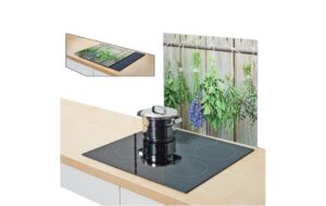 Zeller Present Herdabdeck-/Schneideplatten Kräuter, Glas, 56x50cm