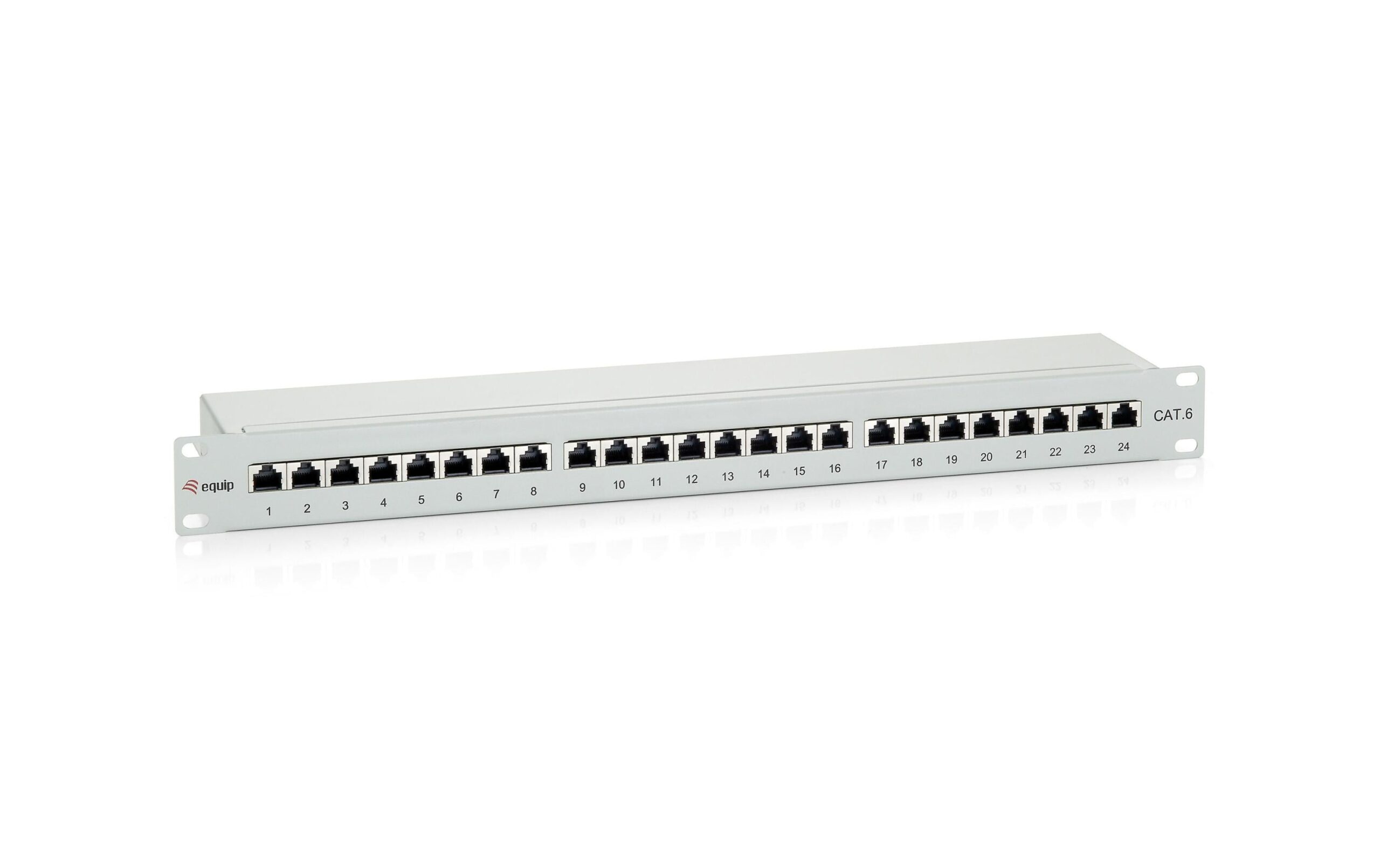 59181 - Mediatech equip 19 Patchpanel: 24 Port, 1HE, grau Cat.6, zu 19 Serverschrank kaufen Schweiz | Mediatech.ch