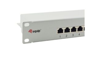 59183_2 - Mediatech equip 19 Patchpanel: 16 Port, 1HE, grau Cat.5e, zu 19 Serverschrank