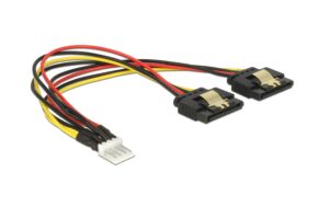 Floppy Stecker - 2x SATA Stromadapter 20cm, 5 und 12 Volt