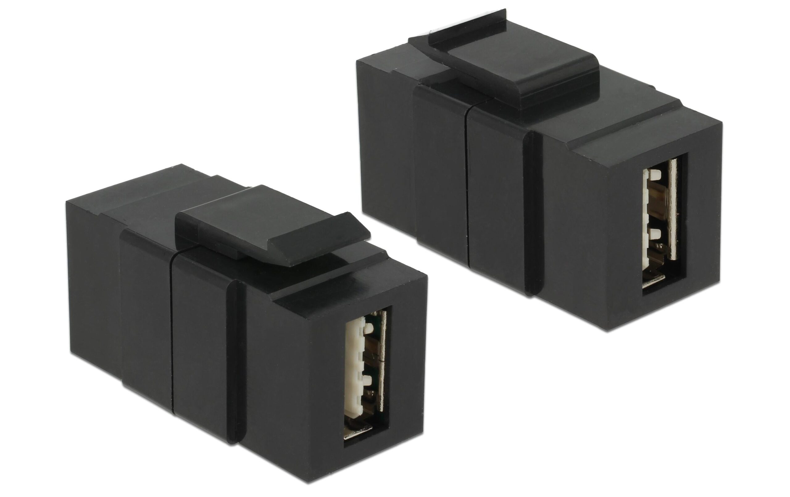 602921 - Mediatech Delock Keystone Jack: USB2.0 Easy A-Buchse-A-Buchse, schwarz, verdrehsicher kaufen Schweiz | Mediatech.ch