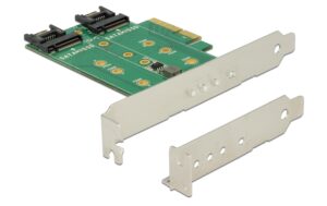 DeLock PCI-Express-x4 Kontroller 2x M.2 SATA & 1x M.2 NVME PCI-Express