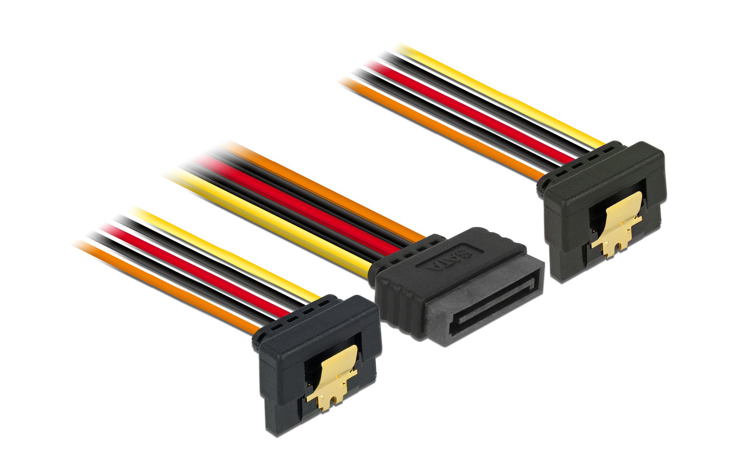 603292 - Mediatech SATA zu 2x SATA Y-Stromadapter 15cm, unterstützt 3,3, 5 und 12 Volt