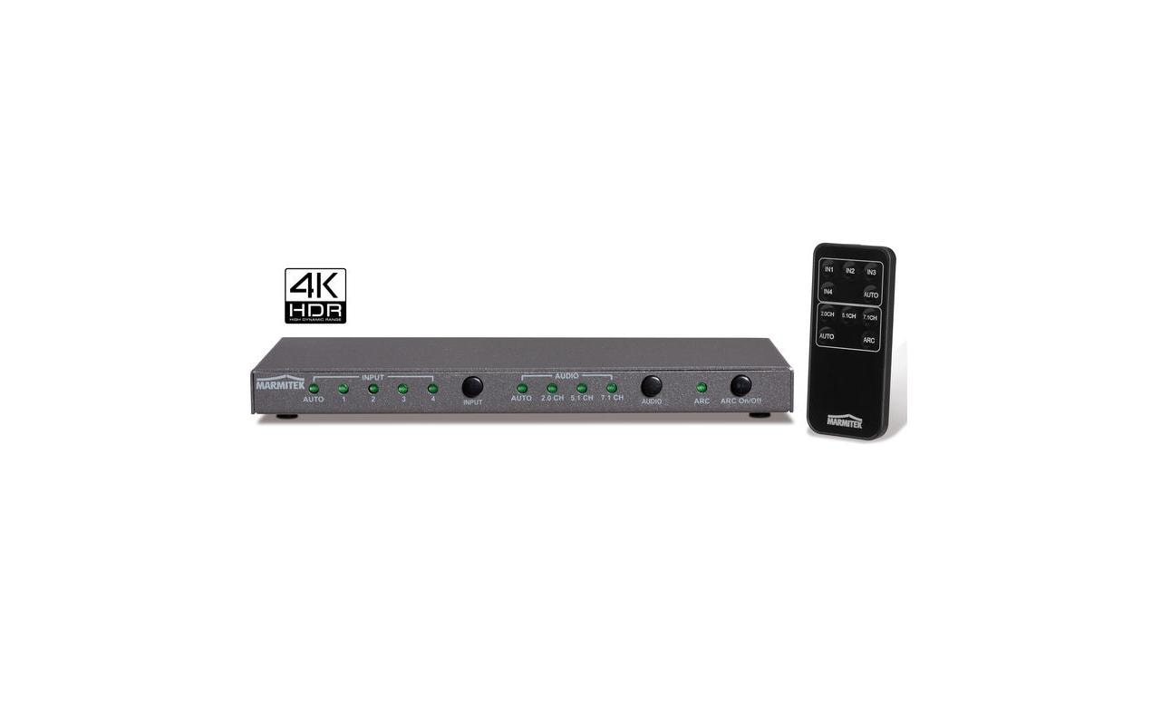 612526 - Mediatech Marmitek Connect 621 UHD 4K HDMI Umschalter 4 Eingänge, 1 Ausgang, inkl. Fernbedienung kaufen Schweiz | Mediatech.ch
