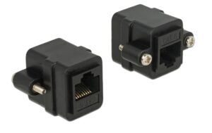 Delock RJ-45 Adapter zum Einbau Cat.6, UTP, schwarz, Buchse-Buchse