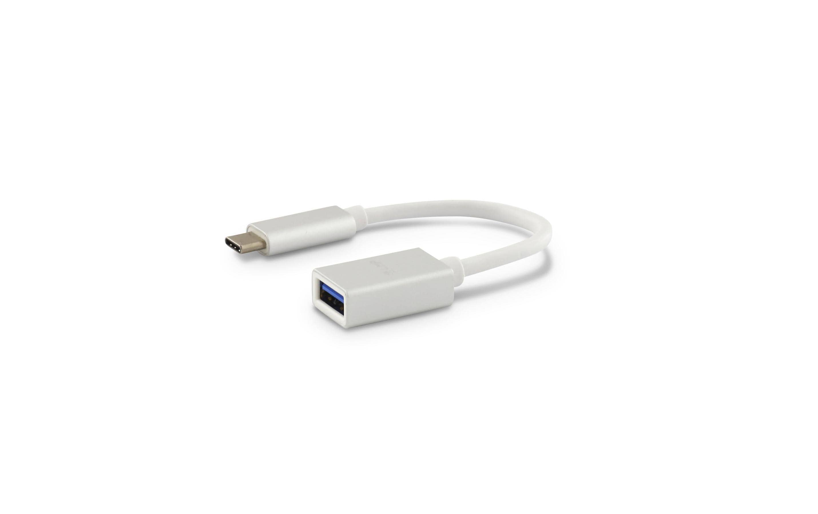 616019_1 - Mediatech LMP USB3.0 C-A Verlängerungen, 15cm 5Gbps, C-Stecker - A-Buchse, silber