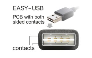 USB2.0-Kabel Easy A-B: 0.5m, schwarz A Stecker beidseitig einsteckbar