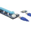 Delock PCI-Express Riserkarte, x1 zu x16 flexible Montage, 60cm, für Cryptomining