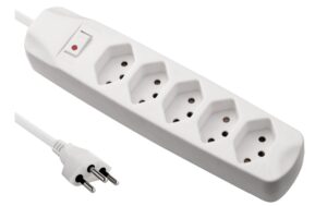 F.power Steckdosenleiste 5xT13 1.5m ws 230V, H05VV-F 3G1.00, MS, weiss (5/25)