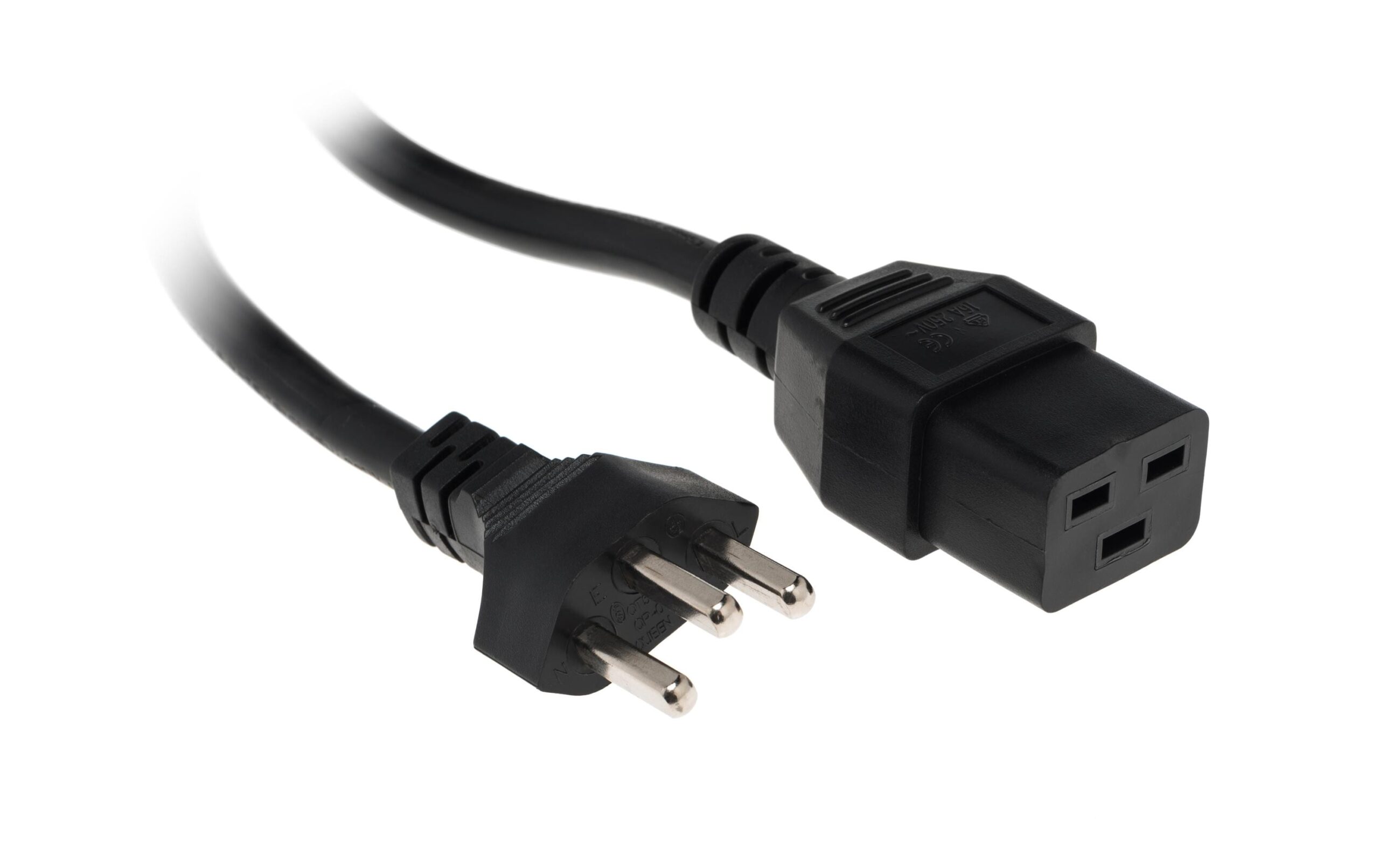 715889 - Mediatech Netzkabel T23 - C19, schwarz 1.75m Kabel, H05VV-F 3G1.5mm