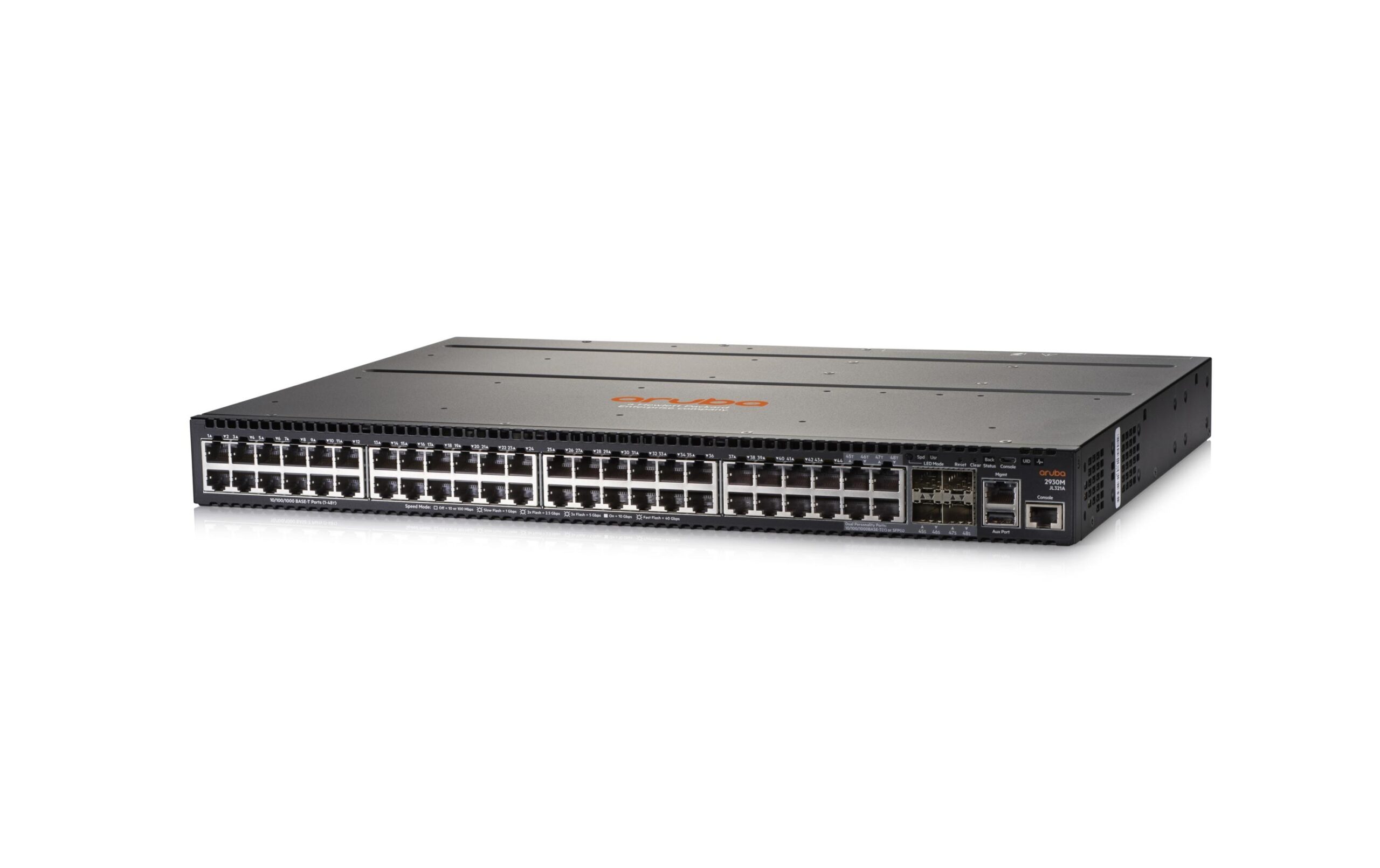 720491 - Mediatech HPE Aruba Networking HP 2930M-48G: 48 Port L3 Switch Managed, 48x1Gbps, 1x expansion Slot kaufen | Mediatech.ch