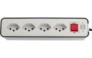 747906 - Mediatech Brennenstuhl Ecolor Steckdosenleiste 4xT13, mit Schalter, schwarz/weiss, 1.5m