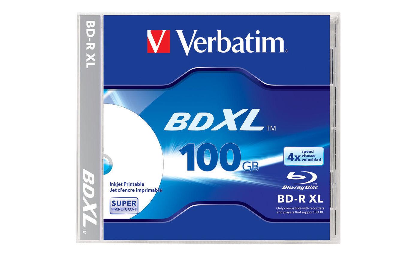 759088 - Mediatech Verbatim BD-R 4x Single Layer 100GB 1-Pck. Blu-ray Super Hard Coat, printable,Jewel C.