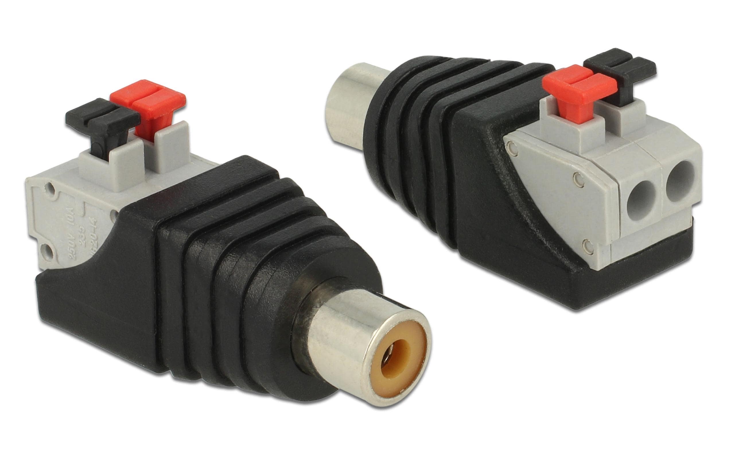765981 - Mediatech Delock Terminalblock RCA/Chinch Buchse 2 Pin Terminalblock, Push Button kaufen Schweiz | Mediatech.ch