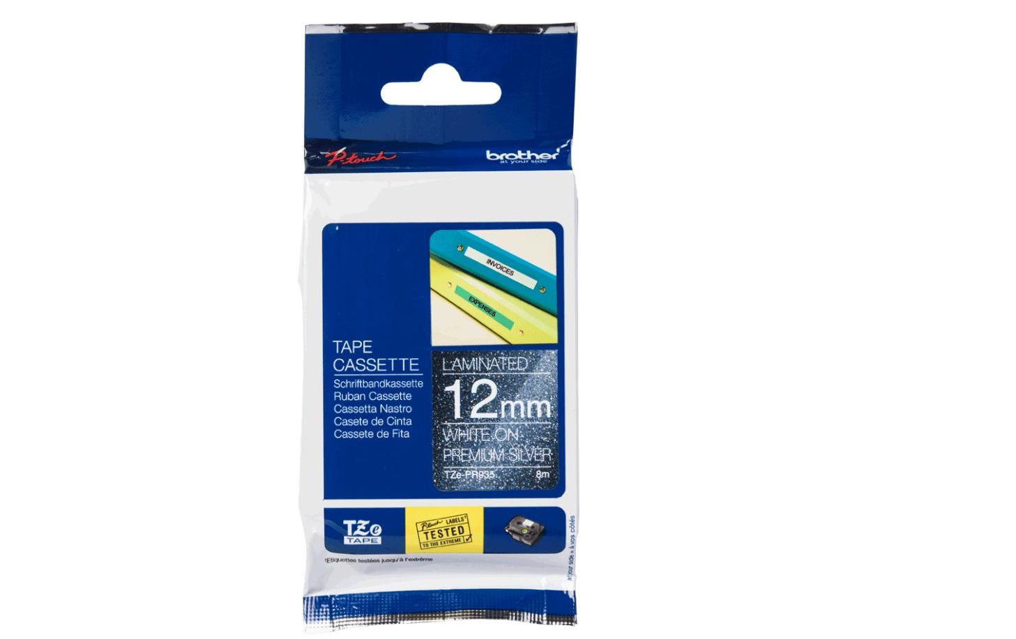 780260_1 - Mediatech Brother P-touch Schriftband TZE-PR935 weiss auf premium silber, 12mm