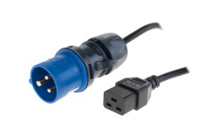 Diggelmann Netzkabel CEE16/3-C19, 5 m schwarz, H05VV-F 3G 1.5mm²