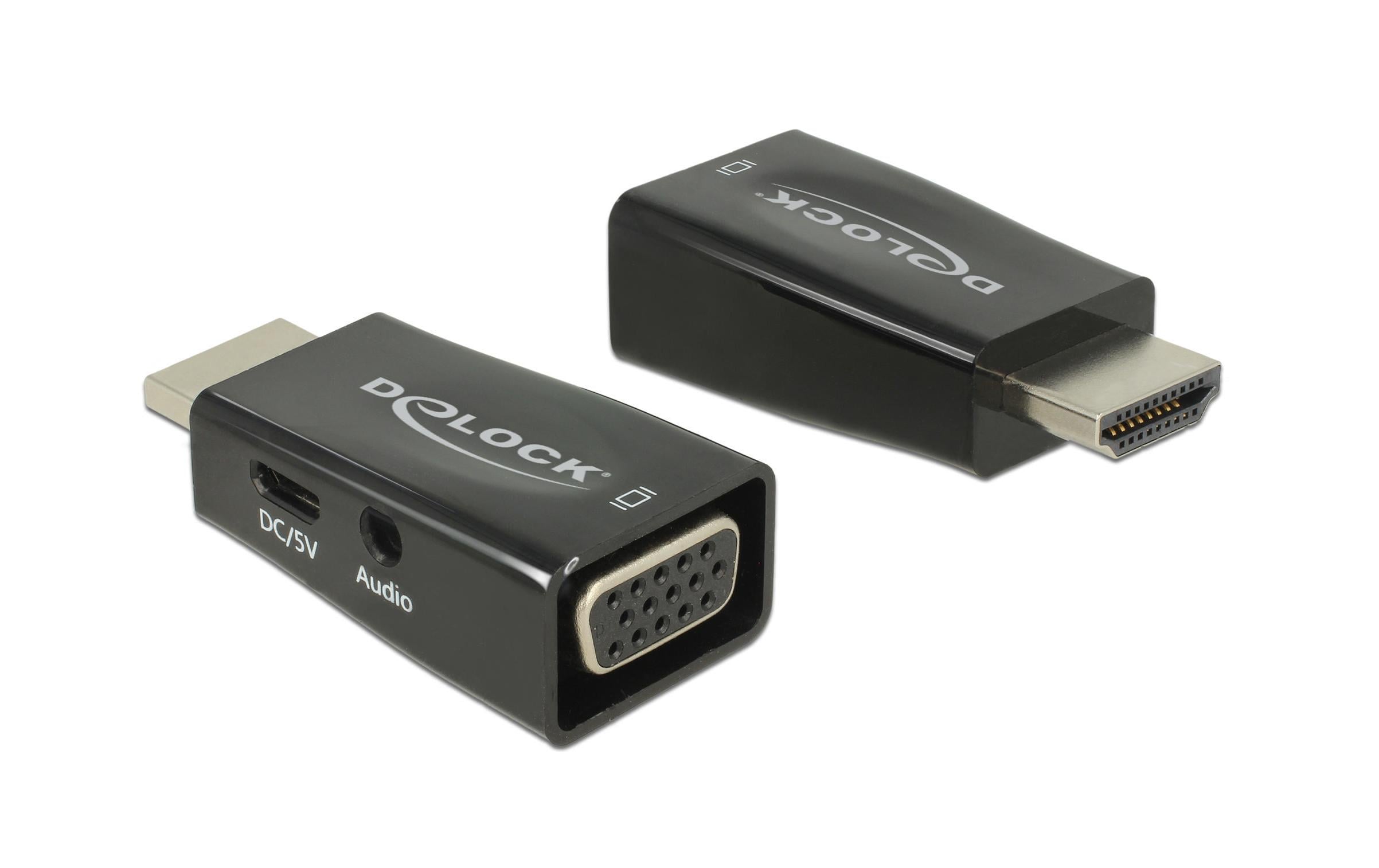 801178 - Mediatech Delock Monitoradapter HDMI-A zu VGA mit Audio HDMI-A Stecker zu VGA Buchse kaufen | Mediatech.ch