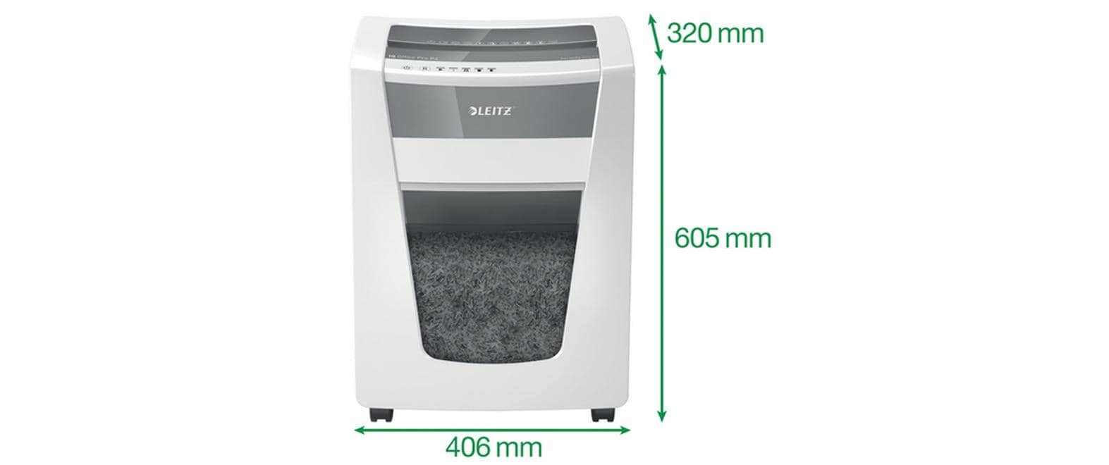803011_1 - Mediatech Leitz Aktenvernichter IQ Office Pro P-4, 20 Blatt, grau/weiss