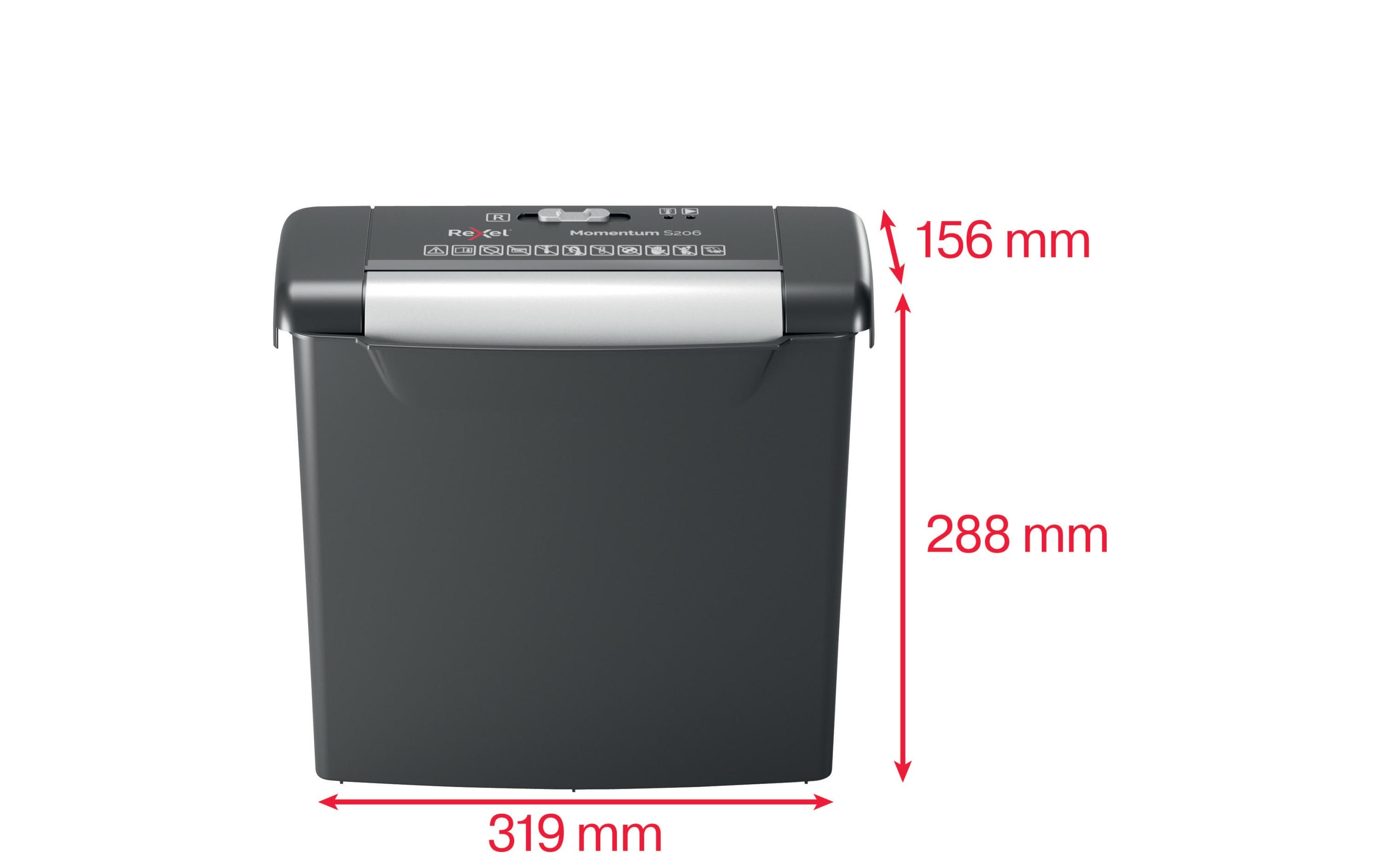 803013_1 - Mediatech Rexel Aktenvernichter Momentum S206 P-2, 6 Blatt, schwarz