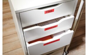 Dymo Schriftband D1, 12mm x 7m, Band: rot Schrift: schwarz - für alle LabelManager