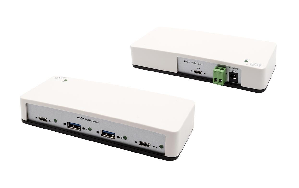 815557 - Mediatech EXSYS EX-1250V, 4x USB 3.1 HUB Gen2 2x C- und A-Anschluss, Din Rail Kit,USB-C