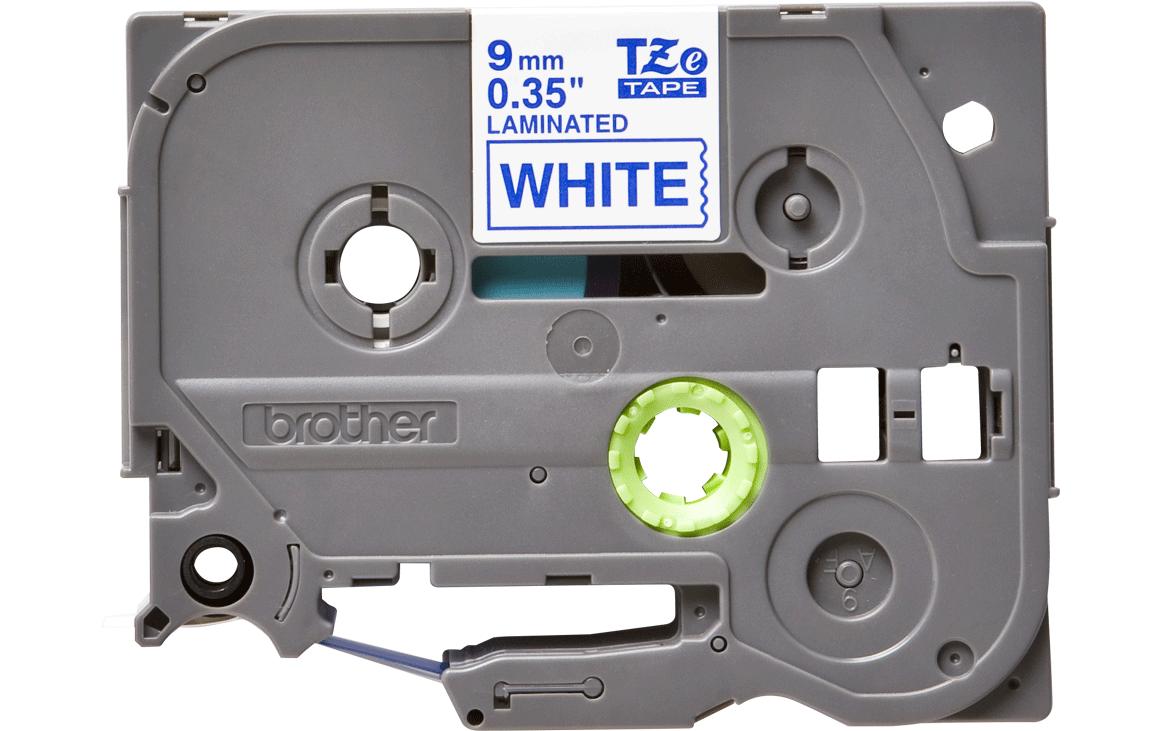 8225 - Mediatech Brother P-touch Schriftband TZe-223,TZ-Band laminiert,blau auf weiss, 9mm, 8m