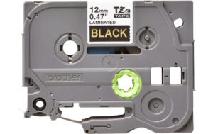 Brother P-touch Schriftband TZe-334, TZ-Band laminiert, gold auf schwarz, 12mm, 8m
