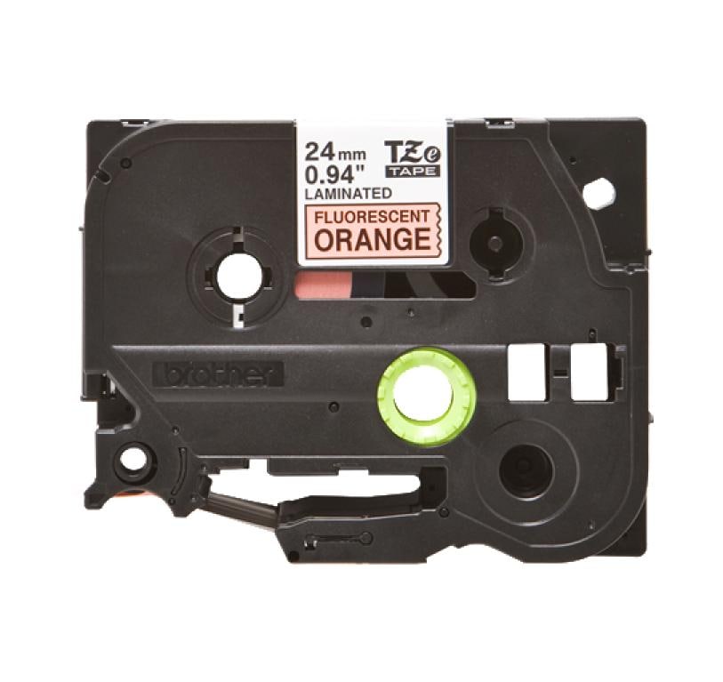 8281 - Mediatech Brother P-touch Schriftband TZe-B51,TZ-Band fluoreszierend,schwarz auf orange,24mm,5m