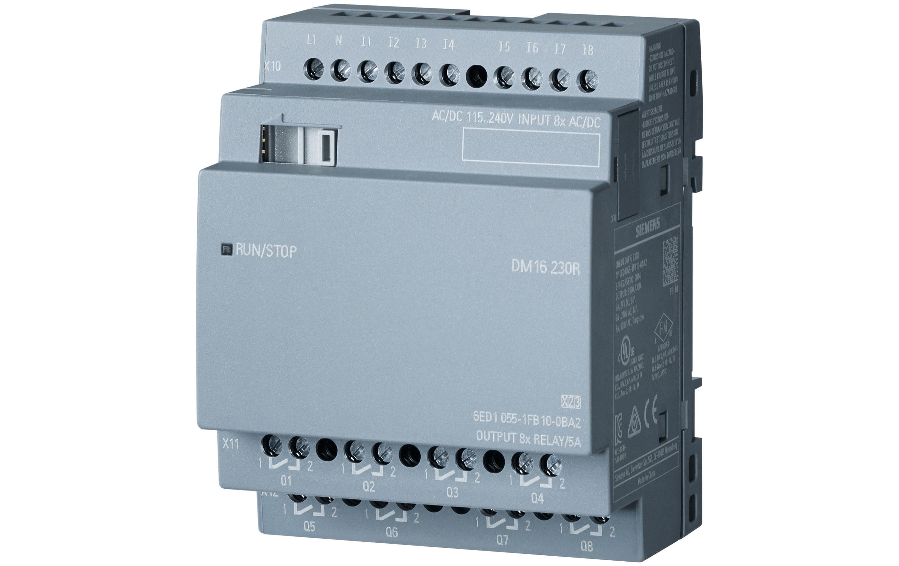 Siemens LOGO! 8 Erweiterung DM16 230R 115/230V AC/DC, 8 Eing., 8 Ausg. Relais
