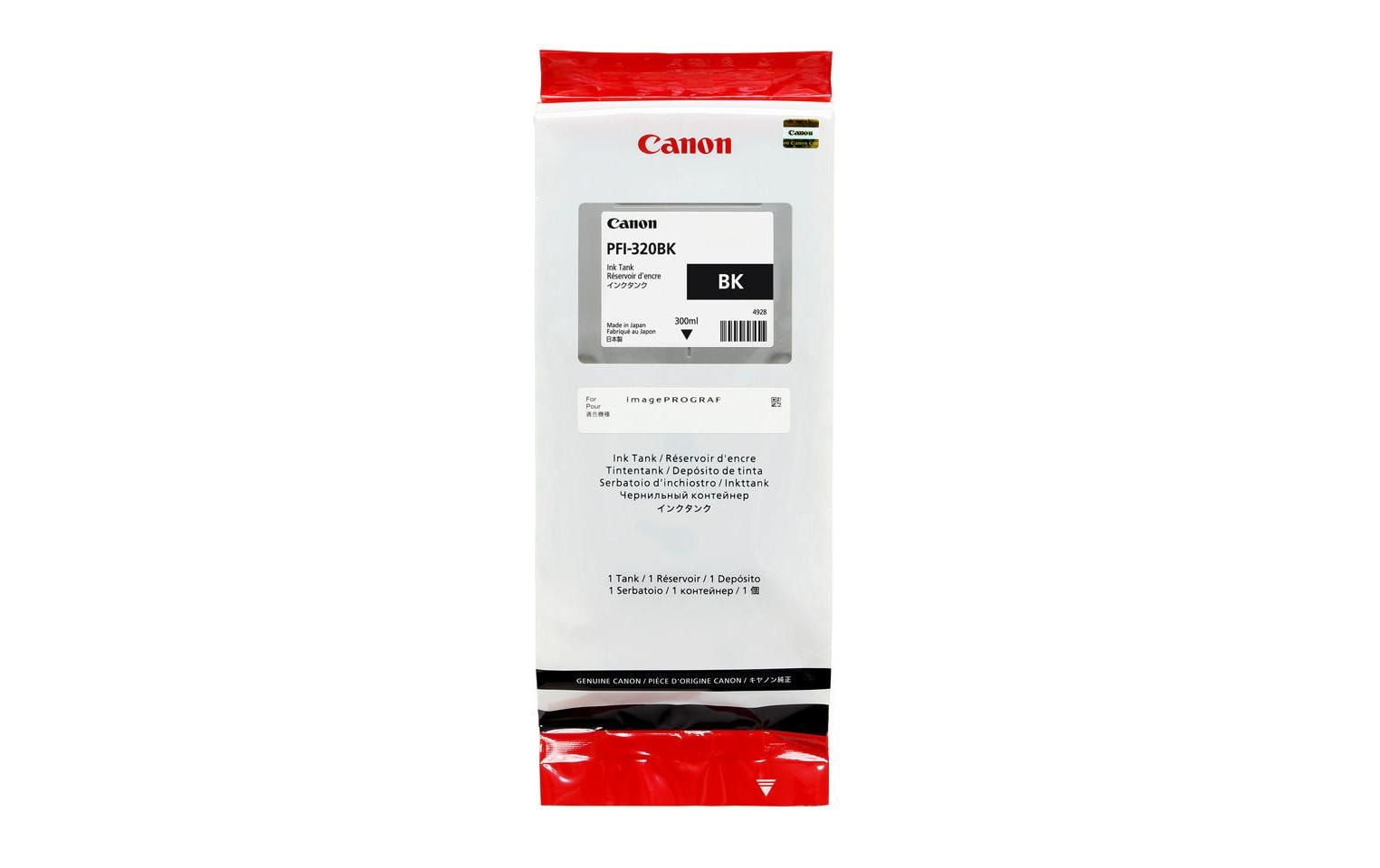841904 - Mediatech Tinte Canon PFI-320BK, black 300 ml, zu TM-200/205/300/305