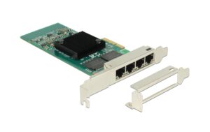 Delock PCI-Express Netzwerkkarte, 4x1Gbps Intel i350 Chipset, inkl.LP Slotblech