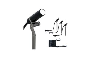 869416 - Mediatech Paulmann Gartenspot 3X 2.5W 200lm 3000K IP65, 45°, 24V, Schwarz, Ausbau
