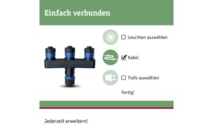 Connector 1 In-3 Out, max. 150 W 24V, IP68, Schwarz
