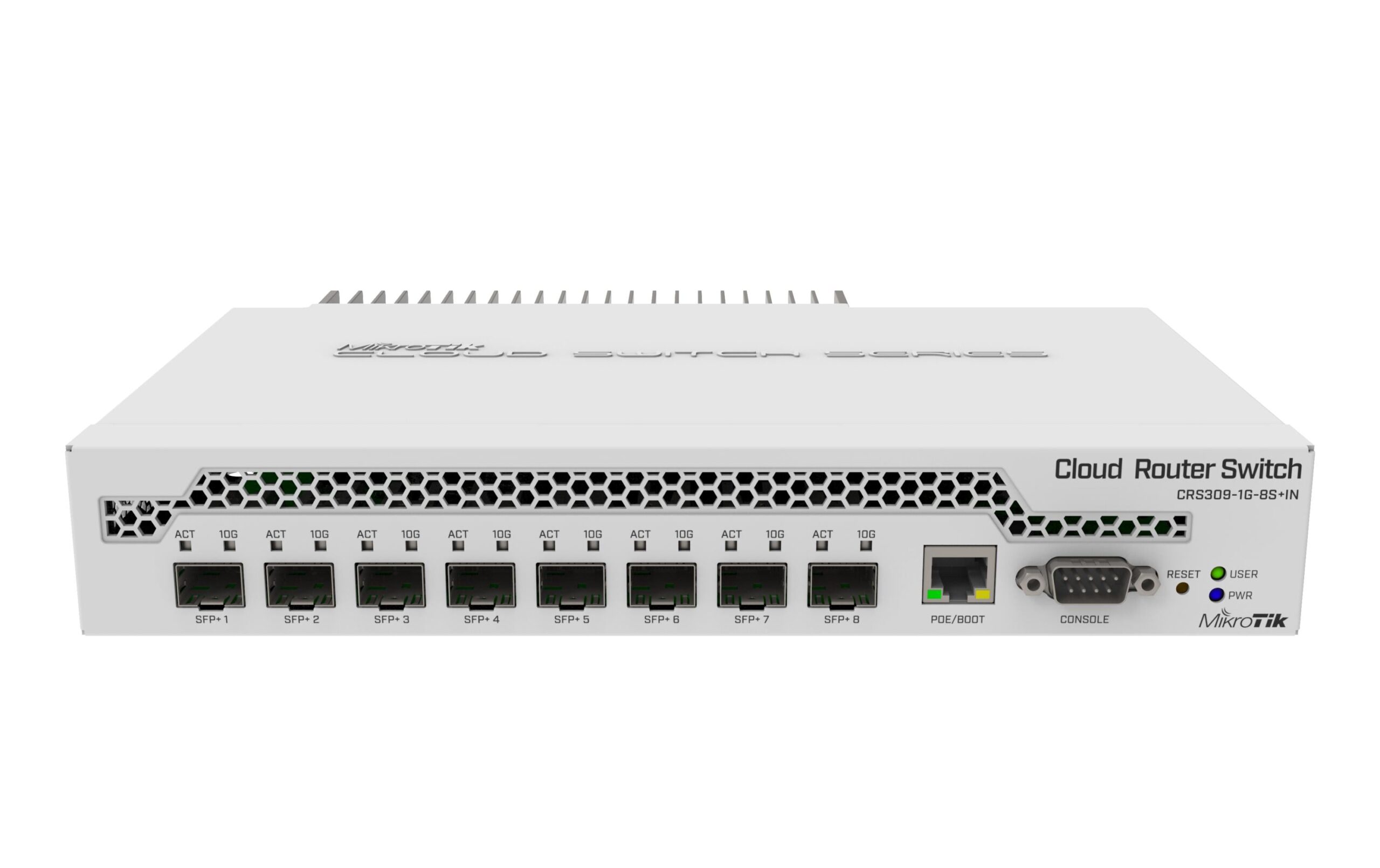 870821 - Mediatech MikroTik CRS309-1G-8S+INL L3 Smart Switch 8xSFP+ 10Gbps,1x1Gbps RJ-45, OS-L5, Desktop