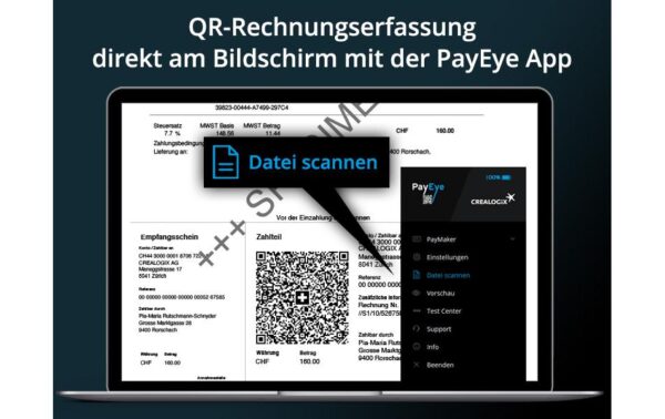 CREALOGIX PayEye Swiss QR Code Reader USB, Bluetooth, Wi-Fi