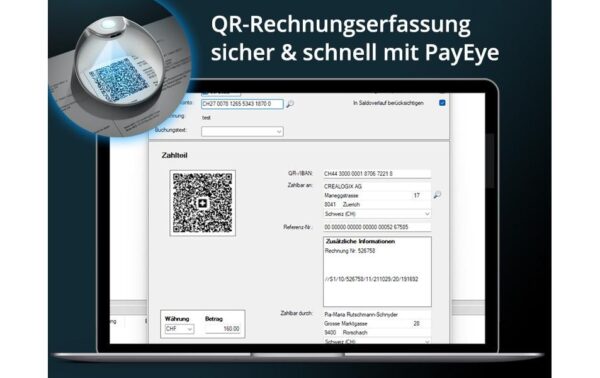 CREALOGIX PayEye Swiss QR Code Reader USB, Bluetooth, Wi-Fi