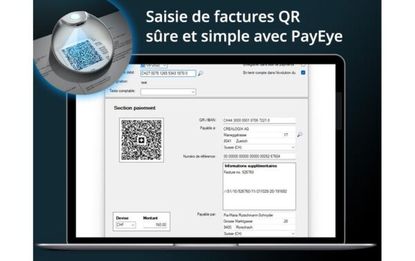 CREALOGIX PayEye Swiss QR Code Reader USB, Bluetooth, Wi-Fi