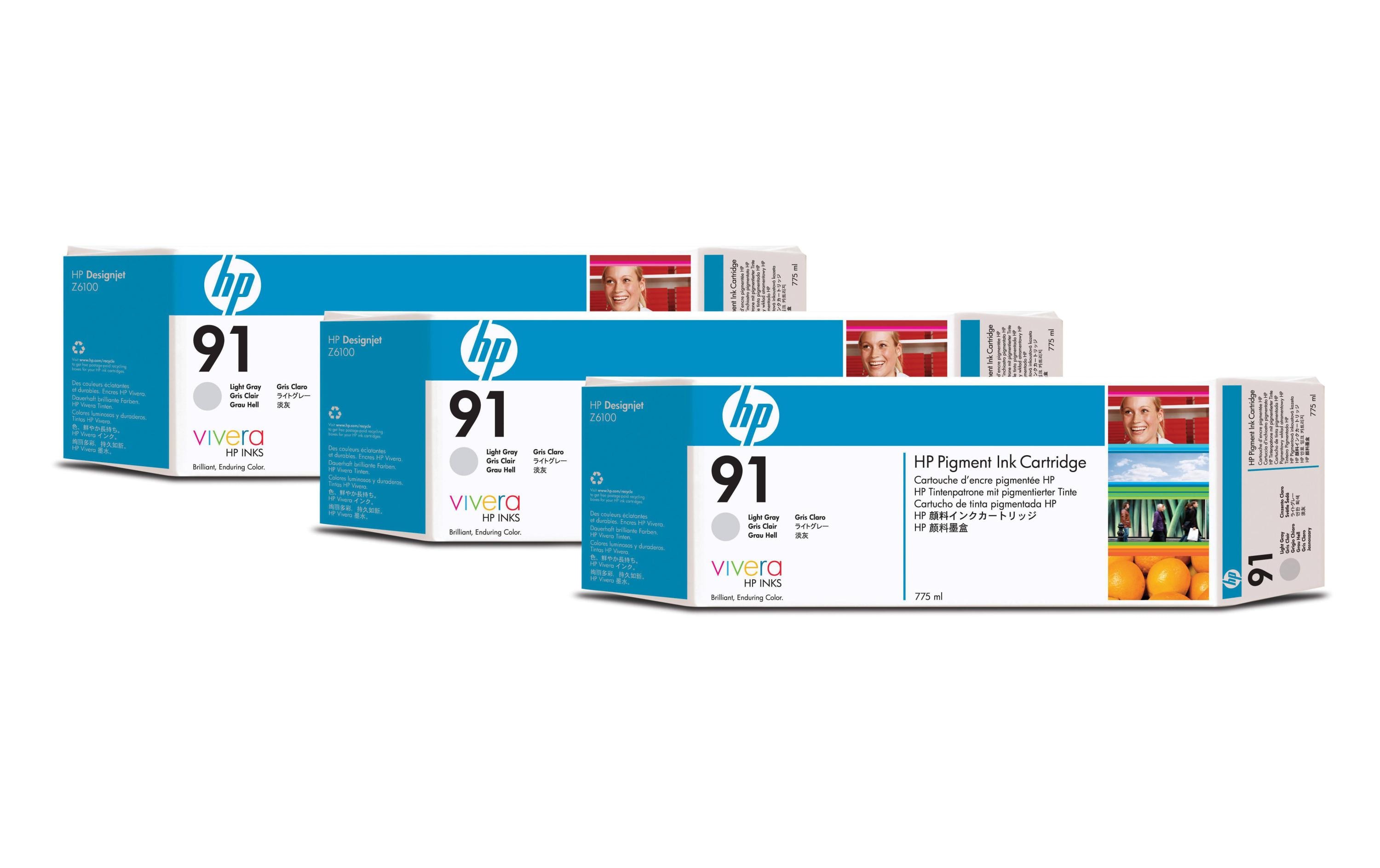 887613 - Mediatech HP Inc. HP Tinte Nr. 91 - Light Grey (C9482A) 3er-Pack, 775ml kaufen | Mediatech.ch