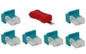 Delock RJ45 Verriegelung Clip mit Stecker verriegelt RJ-45 Kabel, Stecker Set 6 Stück