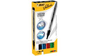 912345_1 - Mediatech Bic Velleda Whiteboard Marker schwarz, rot, grün, blau, 4 Stück
