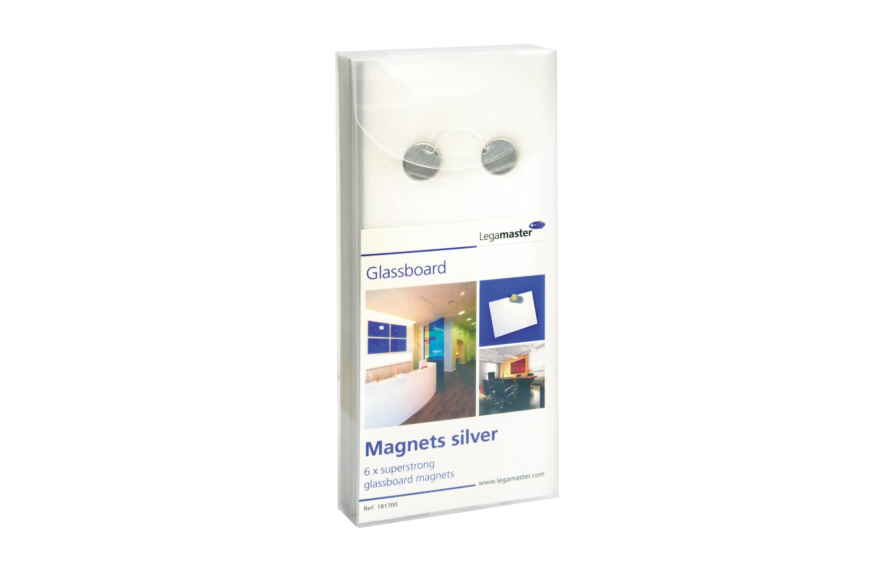 917942 - Mediatech Legamaster Haftmagnete für Glasboard 6 Stk. Silber kaufen Schweiz | Mediatech.ch