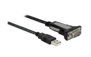Delock Adapter USB-A zu Seriell DB9 RS-232 3 m, schwarz
