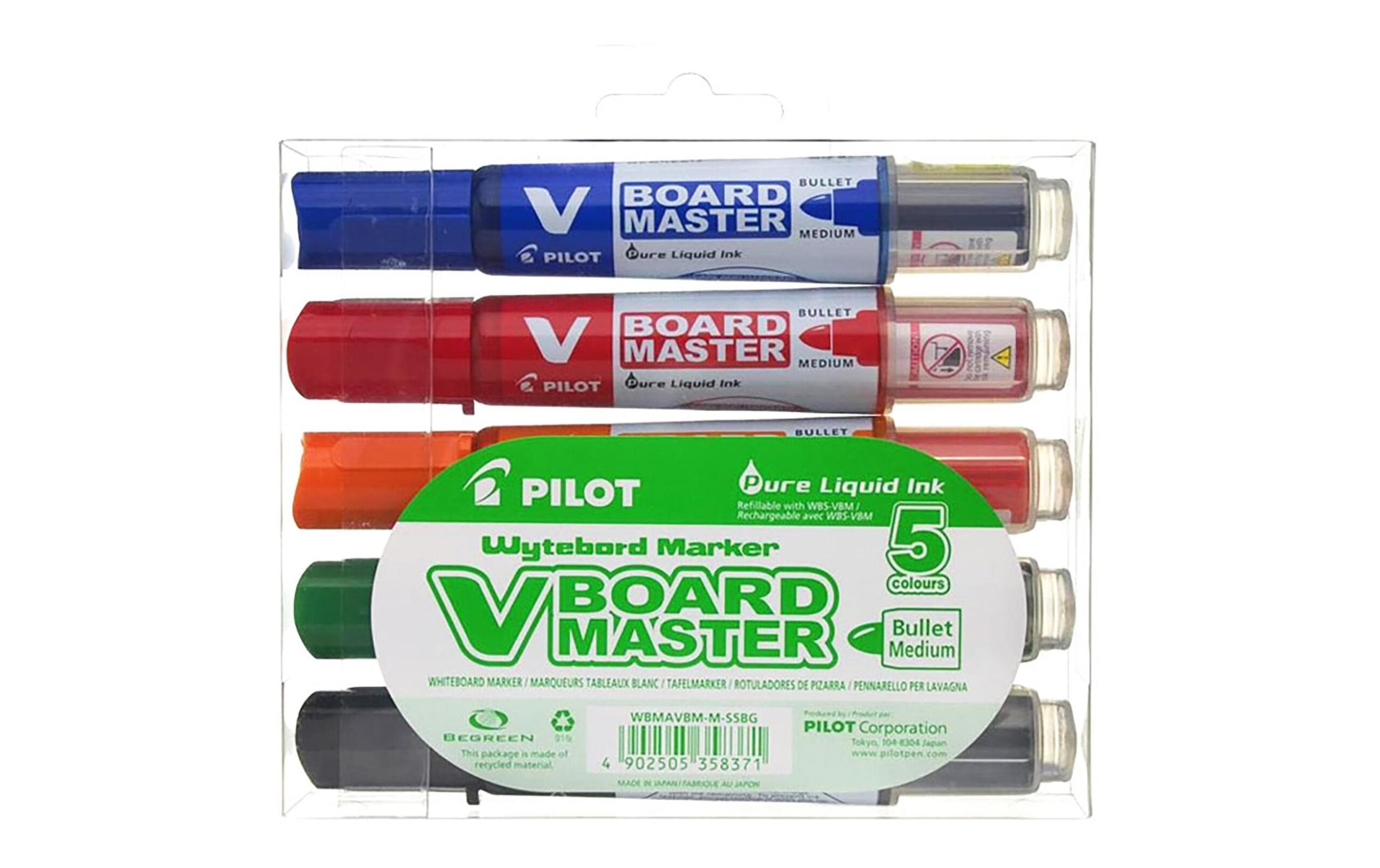 927606 - Mediatech Pilot V-Board Master 5er Set Whiteboard-Marker mit Rundspitze kaufen Schweiz | Mediatech.ch