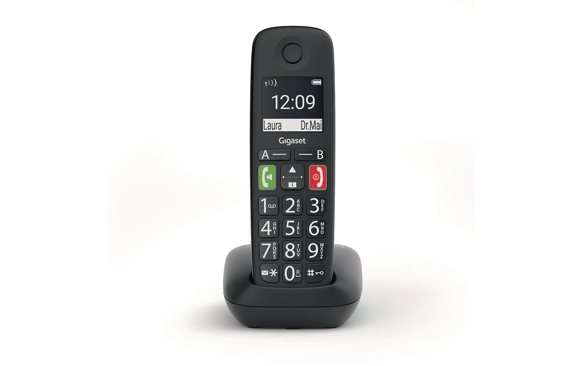 950416_1 - Mediatech Gigaset E290 schwarz analog, Grosstastentelefon
